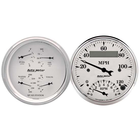 Auto Meter 1620 Old-Tyme White Air-Core 2 Piece Gauge Set, 3-3/8 Inch Auto Meter 1620 Old-Tyme White Air-Core 2 Piece Gauge Set, 3-3/8 Inch