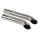 Slip-Over Extension Pipes w/ Mufflers, Chrome, 3-1/2 x 26 Inch