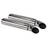 Shielded Side Tube Turnout Chrome Extensions w/Heat Shields & Mufflers