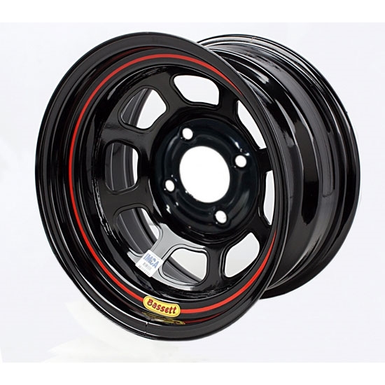Bassett 57RT2 15X7 Dot D-Hole 4 on 4.5 2 Inch Backspace Black Wheel Bassett 57RT2 15X7 Dot D-Hole 4 on 4.5 2 Inch Backspace Black Wheel