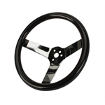 Speedway Classic Solid Spoke 12 Inch Black Steering Wheel - No Holes