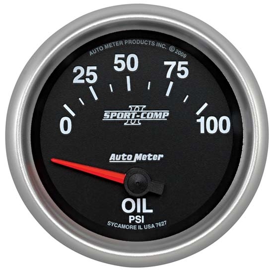 Auto Meter 7627 Sport-Comp II Air-Core Oil Pressure Gauge, 100 PSI Auto Meter 7627 Sport-Comp II Air-Core Oil Pressure Gauge, 100 PSI