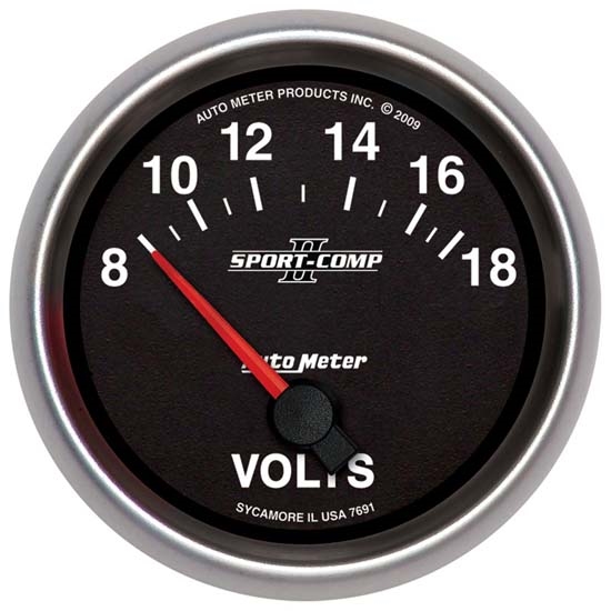 Auto Meter 7691 Sport-Comp II Air-Core Voltmeter Gauge, 2-5/8 Inch Auto Meter 7691 Sport-Comp II Air-Core Voltmeter Gauge, 2-5/8 Inch