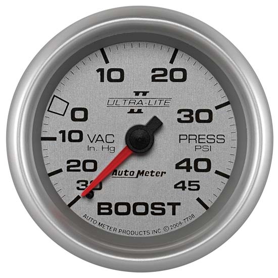 Auto Meter 7708 Ultra-Lite II Mechanical Boost/Vacuum Gauge Auto Meter 7708 Ultra-Lite II Mechanical Boost/Vacuum Gauge