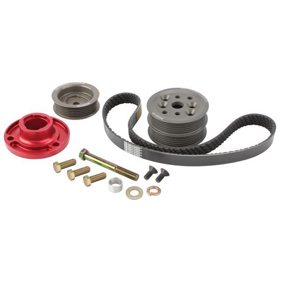 KRC Chevy Modular Serpentine Pulley Kit, 15% Reduction, Block Mount Pump