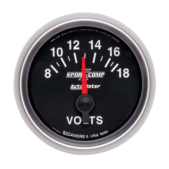 Auto Meter 3692 Sport-Comp II Air-Core Voltmeter Gauge, 2-1/16 Inch Auto Meter 3692 Sport-Comp II Air-Core Voltmeter Gauge, 2-1/16 Inch
