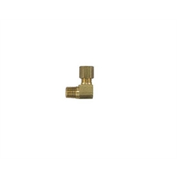 Brass Compression Fitting, 3/16 Tube to 1/8 NPT, 90 Degree