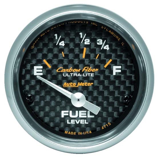Auto Meter 4715 Carbon Fiber Air-Core Fuel Level Gauge, 2-1/16 Inch Auto Meter 4715 Carbon Fiber Air-Core Fuel Level Gauge, 2-1/16 Inch