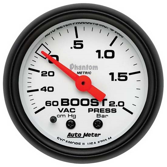 Auto Meter 5703-M Phantom Mechanical Boost/Vacuum Gauge, 2-1/16 Inch Auto Meter 5703-M Phantom Mechanical Boost/Vacuum Gauge, 2-1/16 Inch