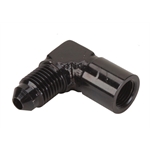 Fragola 495023BL 90° Black Press Gauge Fitting 1/8 Female -4 AN Male