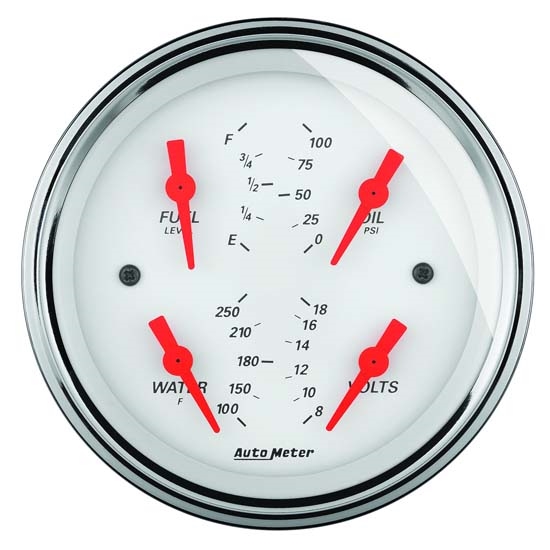 Auto Meter 1319 Arctic White Air-Core Quad Gauge Auto Meter 1319 Arctic White Air-Core Quad Gauge