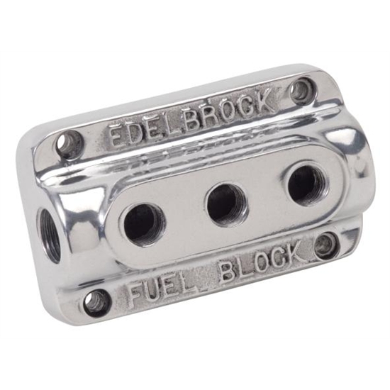 Edelbrock 12851 Polished 3Carb Fuel Block