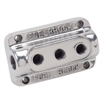 Edelbrock 12851 Polished 3-Carb Fuel Block