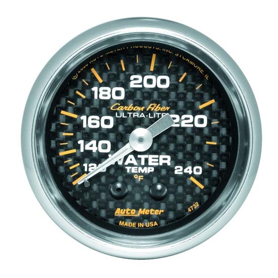 Auto Meter 4732 Carbon Fiber Mechanical Water Temperature Gauge Auto Meter 4732 Carbon Fiber Mechanical Water Temperature Gauge