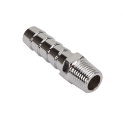 Straight Chrome Fitting, 5/16 Inch Hose to 1/8 Inch NPT