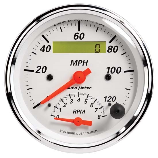 Auto Meter 1381 Arctic White Air-Core Tach/Speedometer Combo Gauge Auto Meter 1381 Arctic White Air-Core Tach/Speedometer Combo Gauge