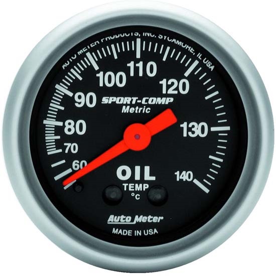 Auto Meter 3341-M Sport-Comp Mechanical Oil Temperature Gauge Auto Meter 3341-M Sport-Comp Mechanical Oil Temperature Gauge