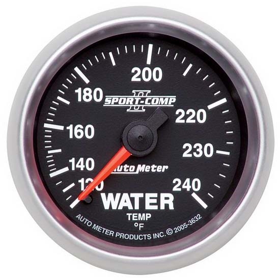 Auto Meter 3632 Sport-Comp II Mechanical Water Temperature Gauge Auto Meter 3632 Sport-Comp II Mechanical Water Temperature Gauge