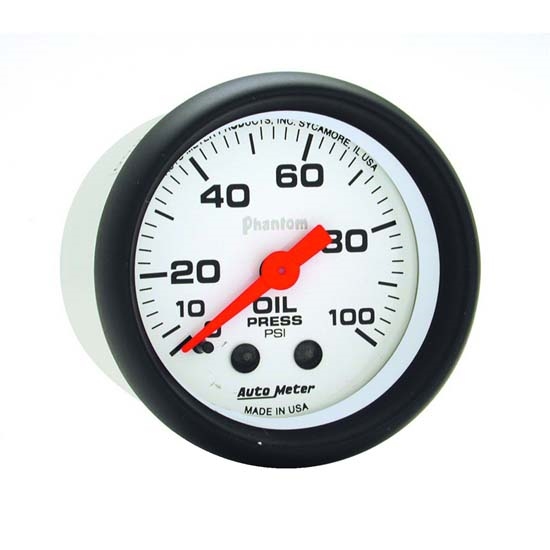 Auto Meter 5721 Phantom Mechanical Oil Pressure Gauge, 100 PSI Auto Meter 5721 Phantom Mechanical Oil Pressure Gauge, 100 PSI