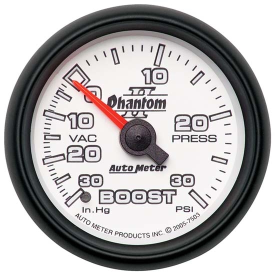 Auto Meter 7503 Phantom II Mechanical Boost/Vacuum Gauge, 2-1/16 Inch Auto Meter 7503 Phantom II Mechanical Boost/Vacuum Gauge, 2-1/16 Inch