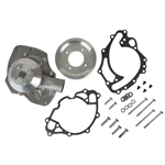 Snow White Small Block Ford Shorty Water Pump, 3-Groove Pulley