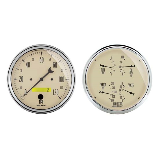 Auto Meter 1803 Antique Beige Air-Core 2 Piece Gauge Kit Auto Meter 1803 Antique Beige Air-Core 2 Piece Gauge Kit