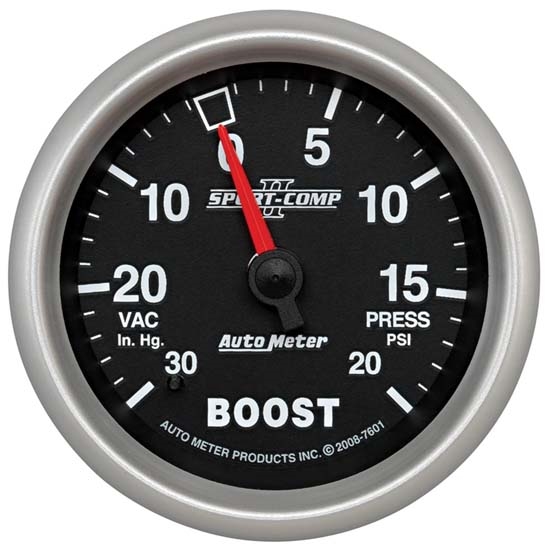 Auto Meter 7601 Sport-Comp II Mechanical Boost/Vacuum Gauge, 2-5/8 Auto Meter 7601 Sport-Comp II Mechanical Boost/Vacuum Gauge, 2-5/8