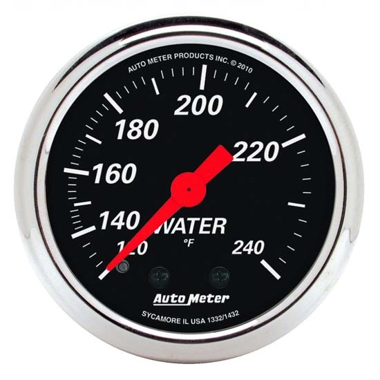 Auto Meter 1432 Designer Black Mechanical Water Temperature Gauge Auto Meter 1432 Designer Black Mechanical Water Temperature Gauge
