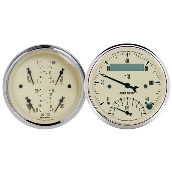 Auto Meter 1820 Antique Beige Air-Core 2 Piece Gauge Kit Auto Meter 1820 Antique Beige Air-Core 2 Piece Gauge Kit