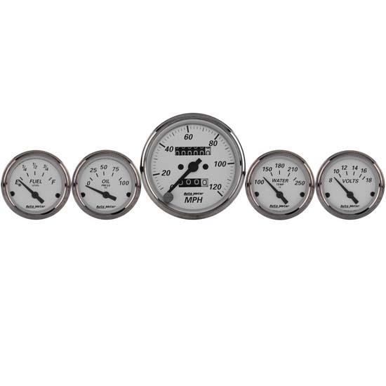 Auto Meter 1901 American Platinum 5 Piece Gauge Kit Auto Meter 1901 American Platinum 5 Piece Gauge Kit