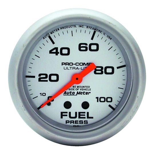 Auto Meter 4412 Ultra-Lite Mech Fuel Pressure Gauge, 100 PSI, 2-5/8 Auto Meter 4412 Ultra-Lite Mech Fuel Pressure Gauge, 100 PSI, 2-5/8