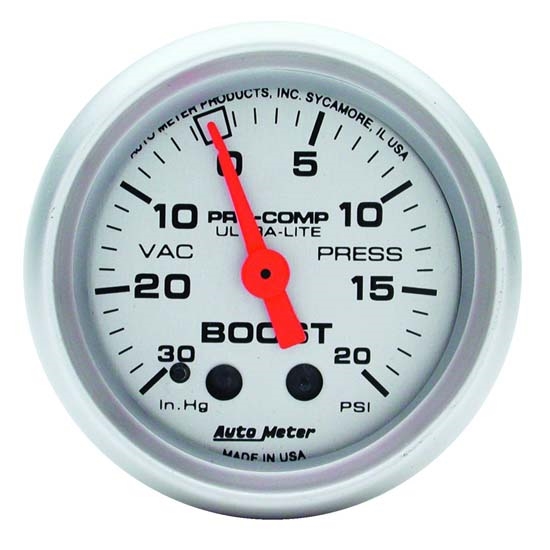Auto Meter 4301 Ultra-Lite Mechanical Boost/Vacuum Gauge, 2-1/16 Inch Auto Meter 4301 Ultra-Lite Mechanical Boost/Vacuum Gauge, 2-1/16 Inch
