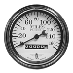 Stewart Warner Wings Mechanical Speedometer, White