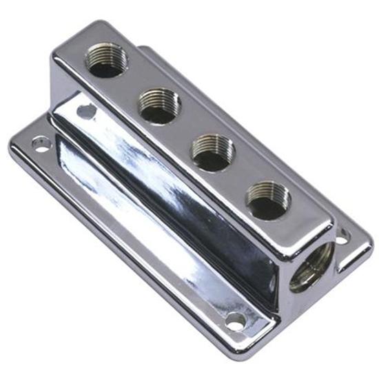 Four Outlet T-Style Chrome Fuel Block