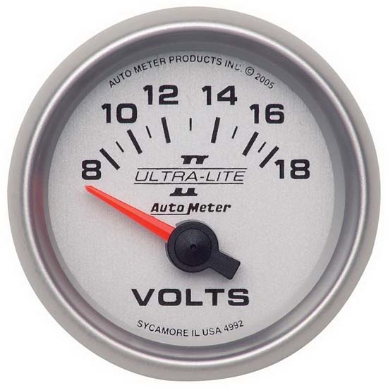 Auto Meter 4992 Ultra-Lite II Air-Core Voltmeter Gauge, 2-1/16 Inch Auto Meter 4992 Ultra-Lite II Air-Core Voltmeter Gauge, 2-1/16 Inch
