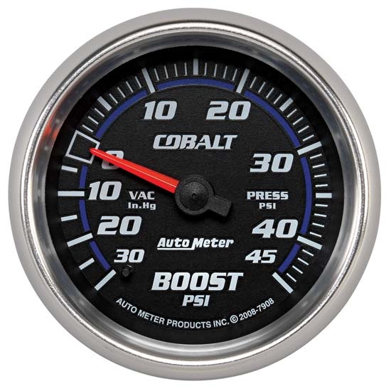 Auto Meter 7908 Cobalt Mechanical Boost/Vacuum Gauge, 2-5/8 Inch Auto Meter 7908 Cobalt Mechanical Boost/Vacuum Gauge, 2-5/8 Inch
