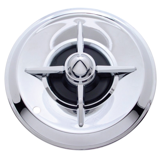 1957 Lancer Chrome 15 Inch Hubcaps, Set of 4 Free Shipping Speedway