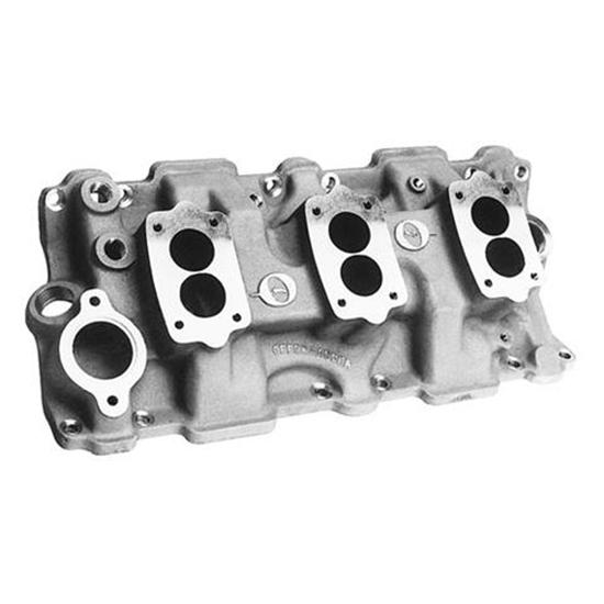 Offenhauser 1955-1986 Small Block Chevy Three Deuce Intake Manifold Offenhauser 1955-1986 Small Block Chevy Three Deuce Intake Manifold