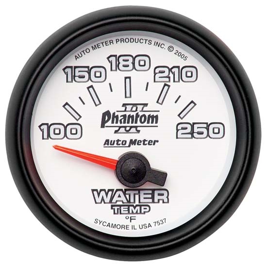 Auto Meter 7537 Phantom II Air-Core Water Temperature Gauge Auto Meter 7537 Phantom II Air-Core Water Temperature Gauge