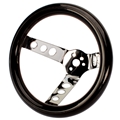 Speedway Classic 9-3/4 Inch Black Steering Wheel w/ Holes