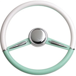 CON2R SW2SPOKE-GREEN Two-Tone Twin Spoke Steering Wheel, Green & White