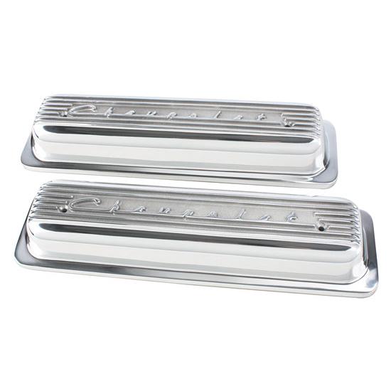 Finned 1987-98 Small Block Chevrolet Centerbolt Valve Covers, Polished