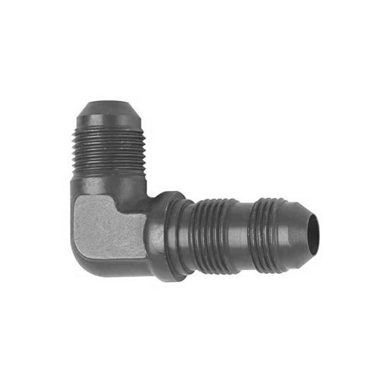 Fragola 483316BL AN Flare Bulkhead Fitting, -16 AN, 90 Degree, Black