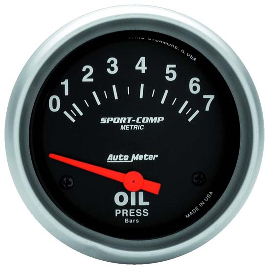 Auto Meter 3522-M Sport-Comp Air-Core Oil Pressure Gauge, 2-5/8 Inch Auto Meter 3522-M Sport-Comp Air-Core Oil Pressure Gauge, 2-5/8 Inch