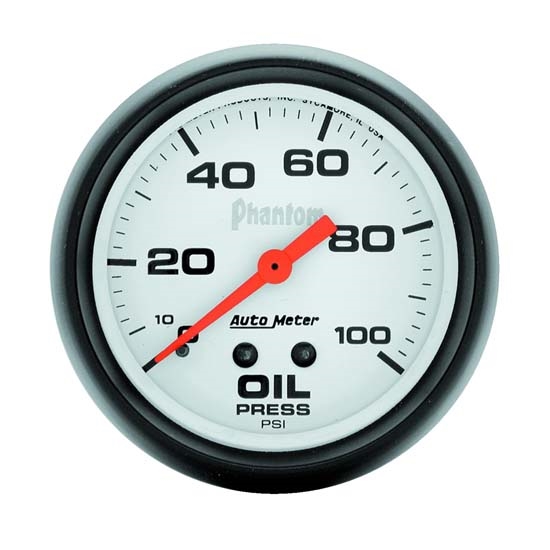 Auto Meter 5821 Phantom Mechanical Oil Pressure Gauge, 100 PSI, 2-5/8 Auto Meter 5821 Phantom Mechanical Oil Pressure Gauge, 100 PSI, 2-5/8