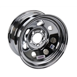 Speedway IMCA Approved Chrome Wheel, 15x8, 5 on 4-1/2 Inch, Non Beadlock