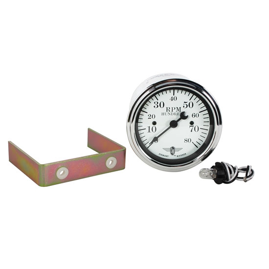 Stewart Warner 82659 Wings Tach, White Stewart Warner 82659 Wings Tach, White