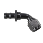 Black 45 Degree Socketless Push-On Hose End, -8 AN