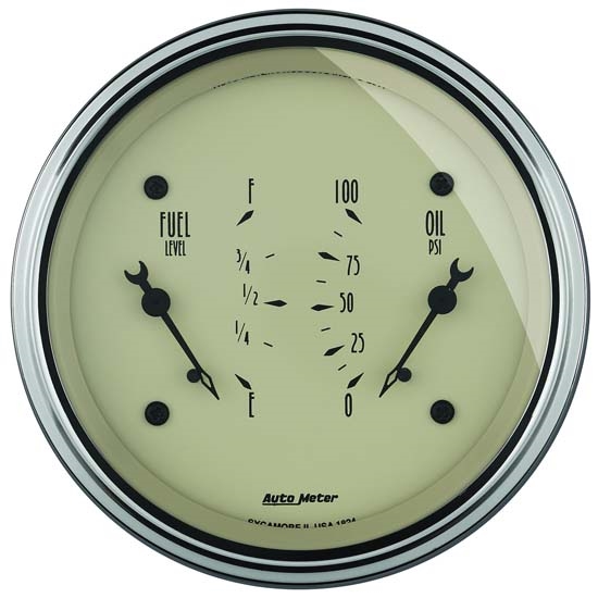 Auto Meter 1824 Antique Beige Air-Core Dual Gauge Auto Meter 1824 Antique Beige Air-Core Dual Gauge
