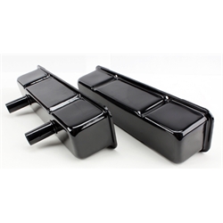 Speedway Chevy Tall Valve Covers w/ Breather Tubes, Black Steel